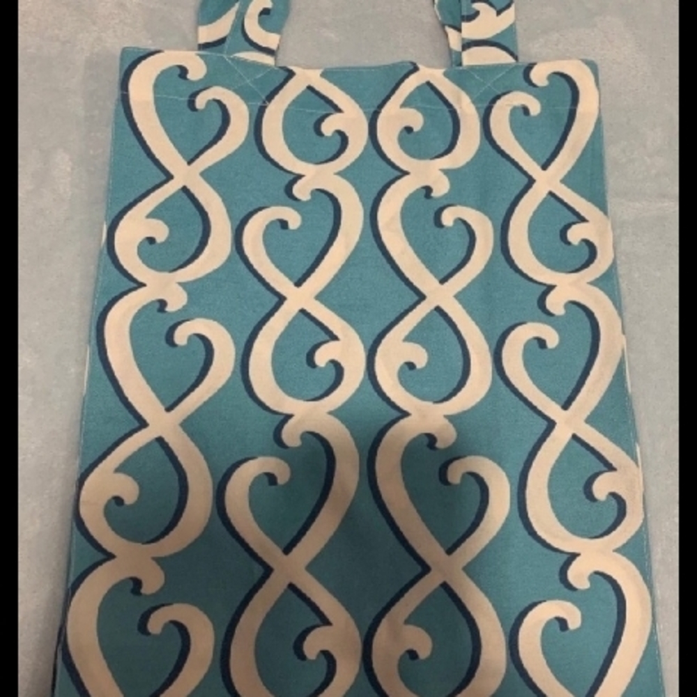 Blue and White Patterned Tote Bag
